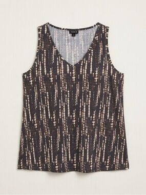Torrid Black Tie Dye Macrame V Neck Tank Top Plus Size 4X